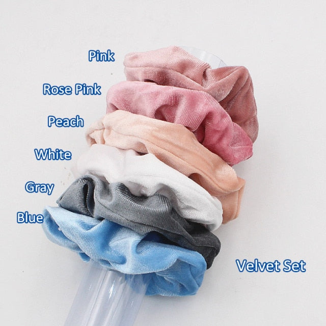 6pcs/lot Silky Satin Hair Scrunchies