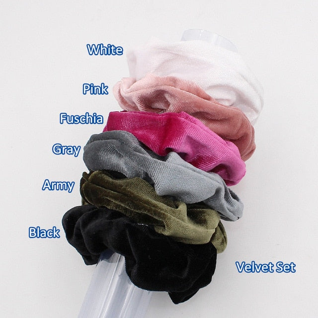 6pcs/lot Silky Satin Hair Scrunchies