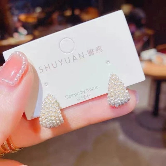 Pineapple Pearl Earrings / Starfish Pearl Earrings / Geometric Pearl Earrings