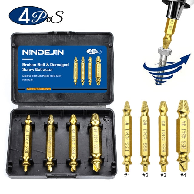 NINDEJIN 4/5/6pcs Damaged Screw Extractor