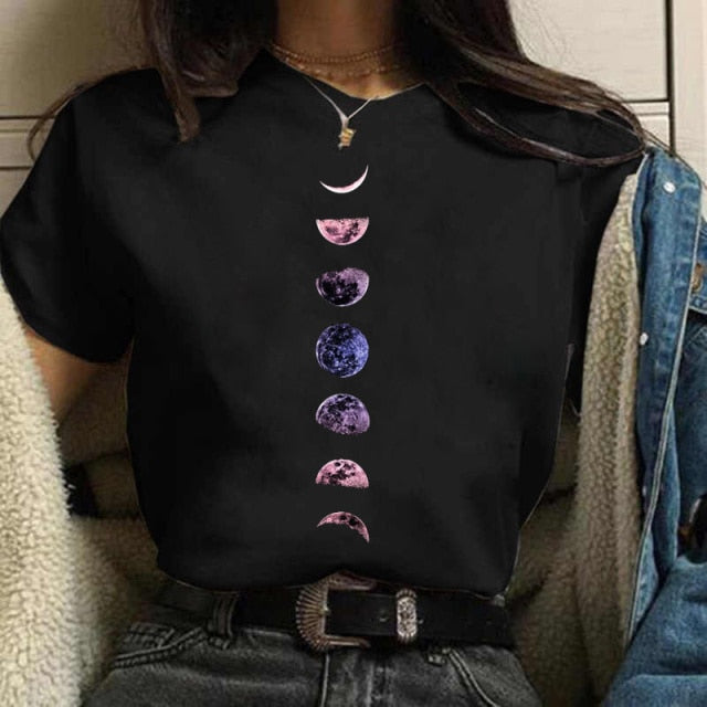 Print Casual Moon and Outdoor T Shirt Designs for Women