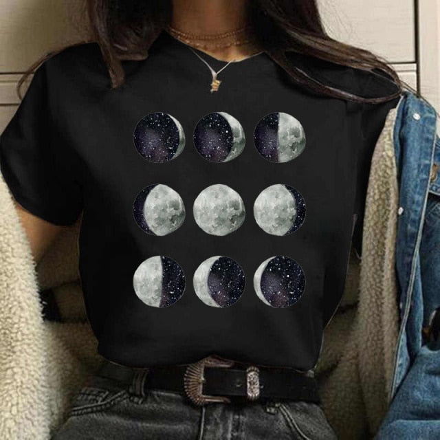 Print Casual Moon and Outdoor T Shirt Designs for Women