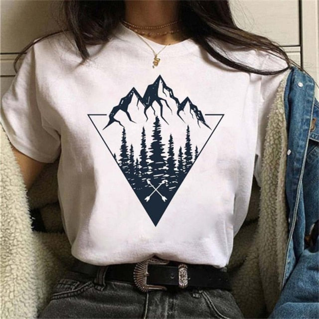 Print Casual Moon and Outdoor T Shirt Designs for Women