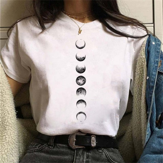 Print Casual Moon and Outdoor T Shirt Designs for Women