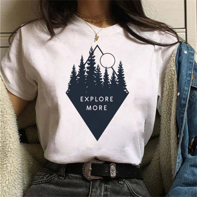 Print Casual Moon and Outdoor T Shirt Designs for Women