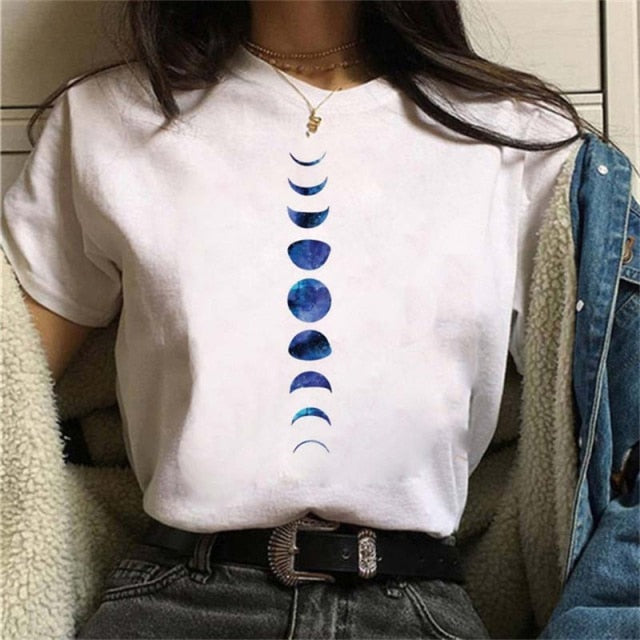Print Casual Moon and Outdoor T Shirt Designs for Women