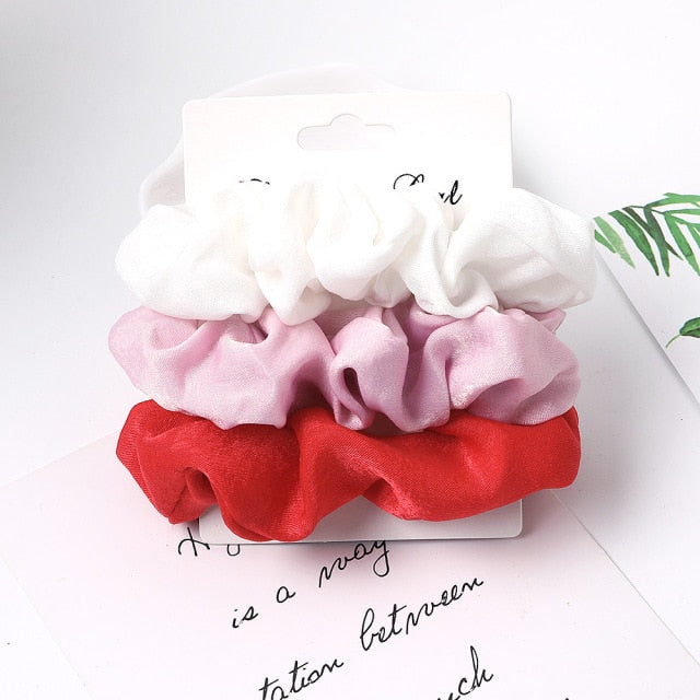 3PCS/1PC Vintage Velvet/Silk Scrunchies