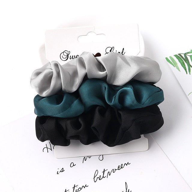 3PCS/1PC Vintage Velvet/Silk Scrunchies