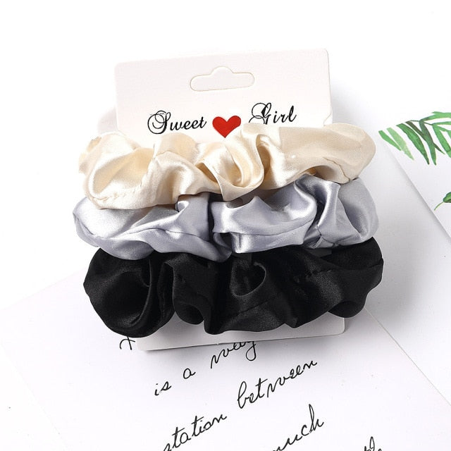 3PCS/1PC Vintage Velvet/Silk Scrunchies