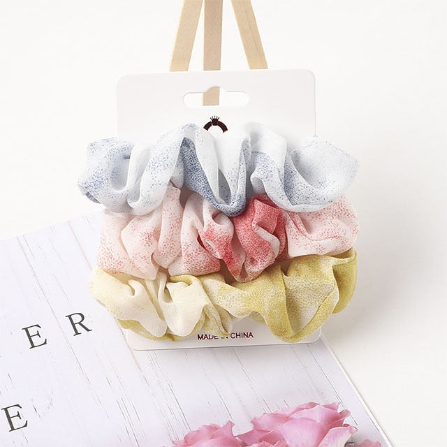 3PCS/1PC Vintage Velvet/Silk Scrunchies