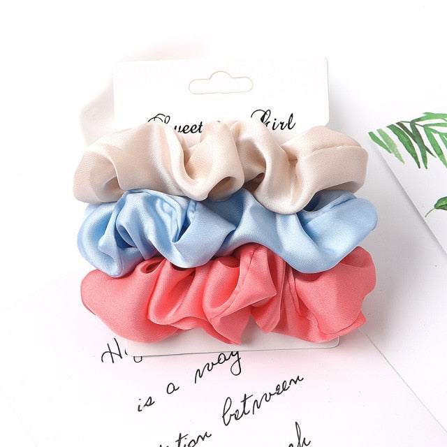 3PCS/1PC Vintage Velvet/Silk Scrunchies