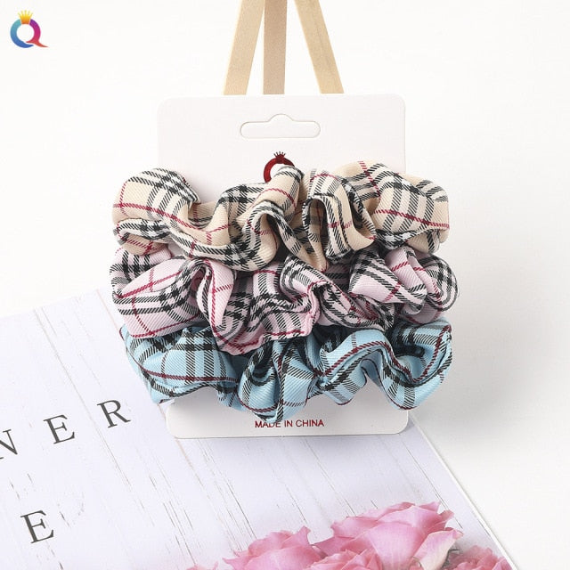 3PCS/1PC Vintage Velvet/Silk Scrunchies
