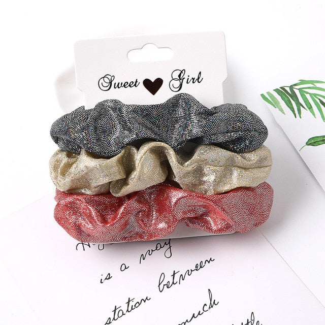 3PCS/1PC Vintage Velvet/Silk Scrunchies