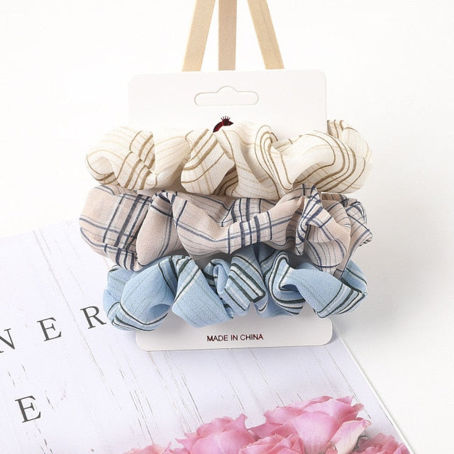 3PCS/1PC Vintage Velvet/Silk Scrunchies