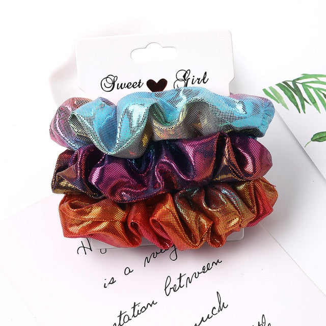 3PCS/1PC Vintage Velvet/Silk Scrunchies