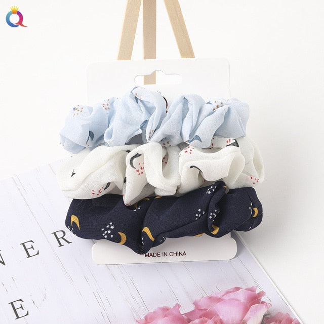 3PCS/1PC Vintage Velvet/Silk Scrunchies