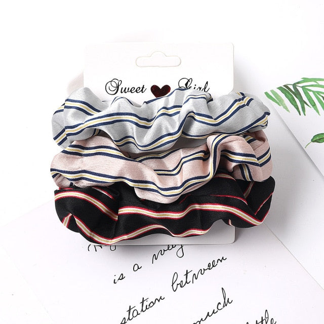 3PCS/1PC Vintage Velvet/Silk Scrunchies