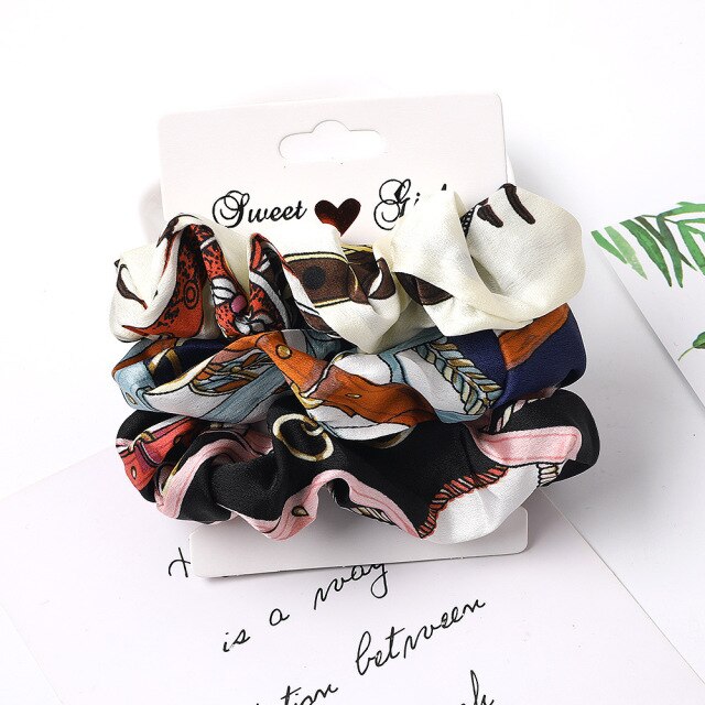3PCS/1PC Vintage Velvet/Silk Scrunchies