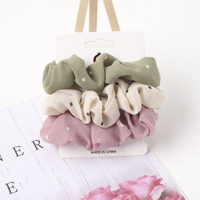 3PCS/1PC Vintage Velvet/Silk Scrunchies