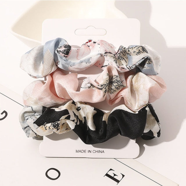 3PCS/1PC Vintage Velvet/Silk Scrunchies