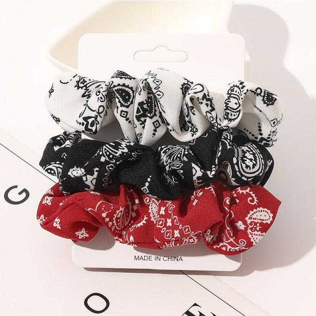 3PCS/1PC Vintage Velvet/Silk Scrunchies