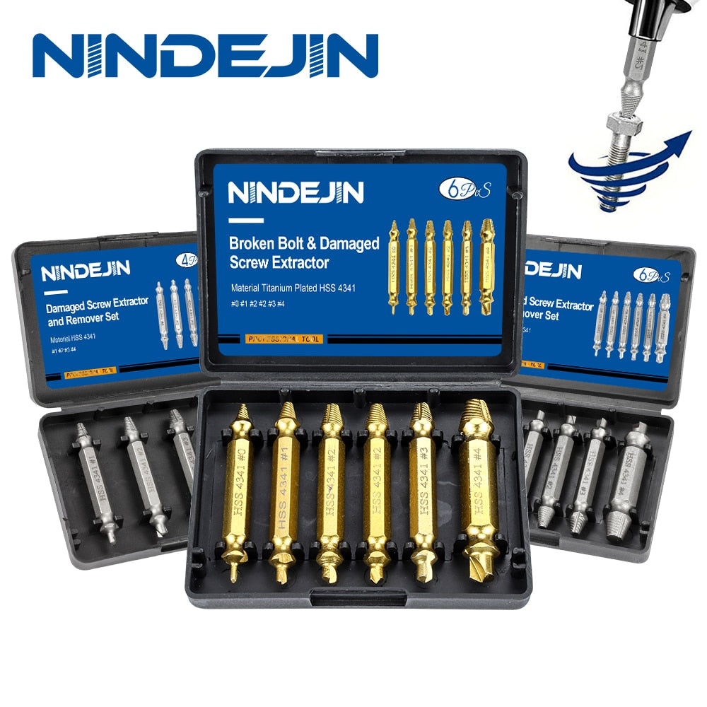NINDEJIN 4/5/6pcs Damaged Screw Extractor