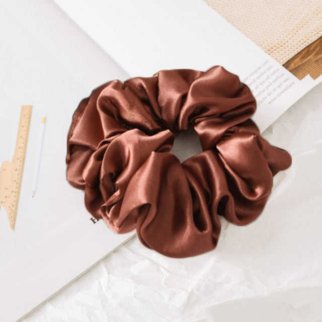 Silk Scrunchie Elastic Handmade 1PC Satin Silk Solid Color