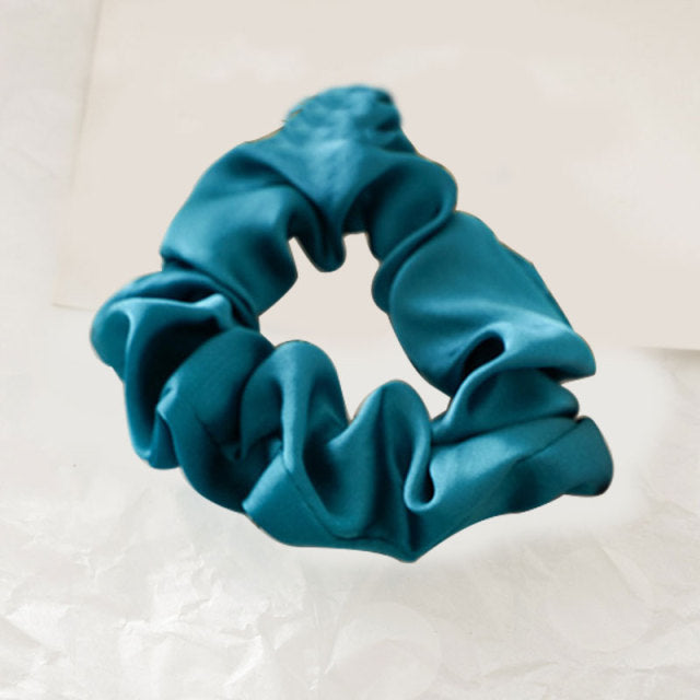 Silk Scrunchie Elastic Handmade 1PC Satin Silk Solid Color
