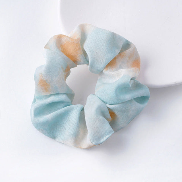 Silk Scrunchie Elastic Handmade 1PC Satin Silk Solid Color