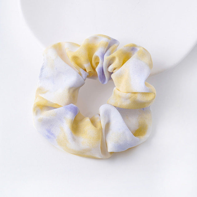 Silk Scrunchie Elastic Handmade 1PC Satin Silk Solid Color