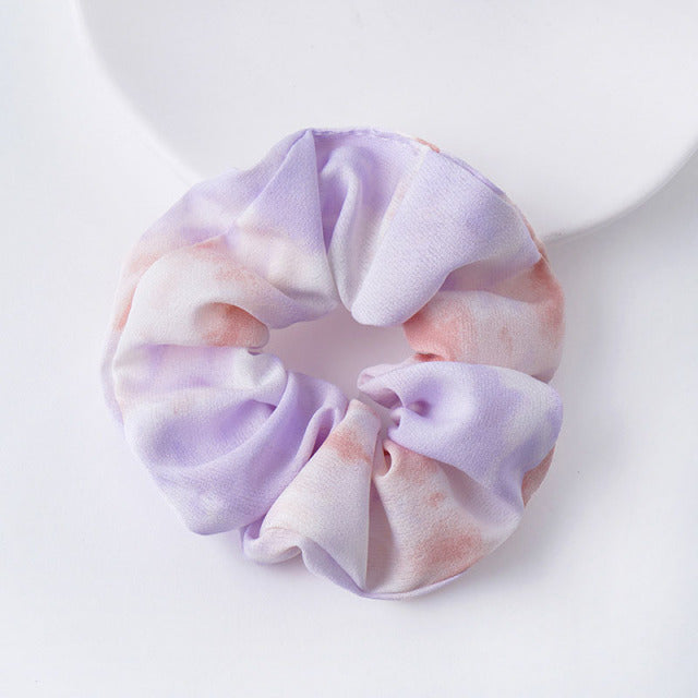 Silk Scrunchie Elastic Handmade 1PC Satin Silk Solid Color