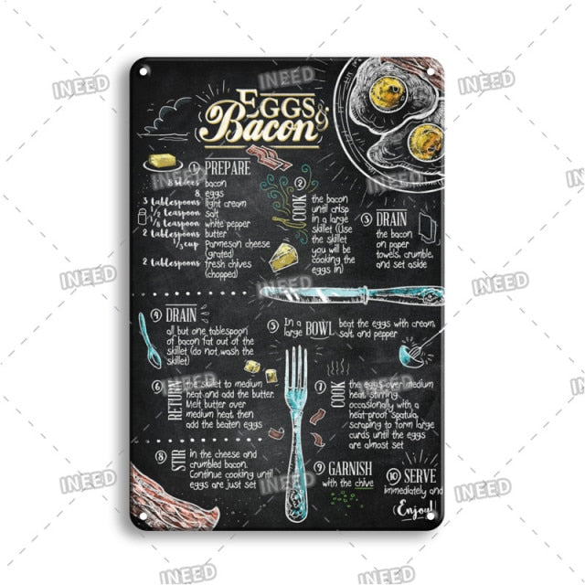 Delicate Cooking Metal Plate Tin Art