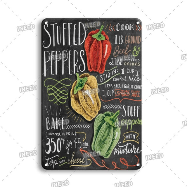Delicate Cooking Metal Plate Tin Art