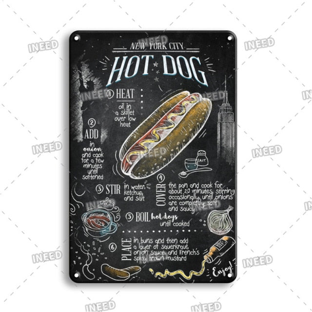 Delicate Cooking Metal Plate Tin Art