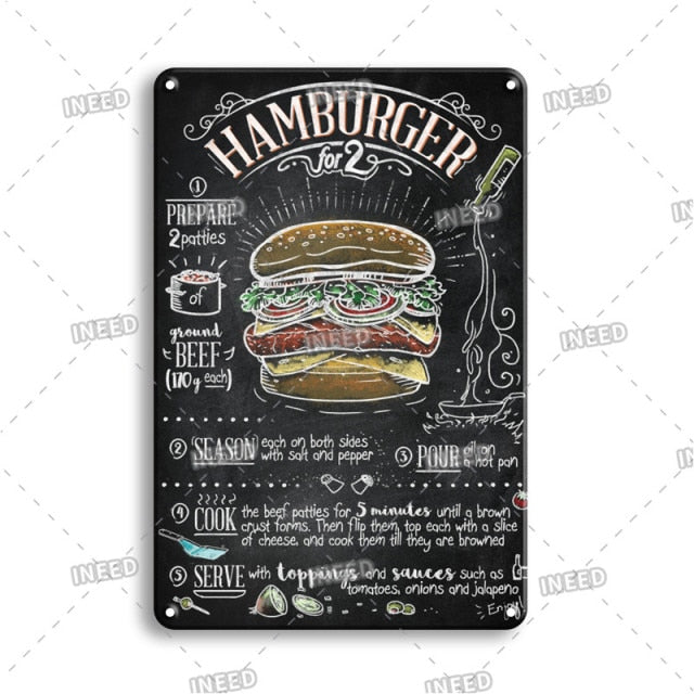 Delicate Cooking Metal Plate Tin Art