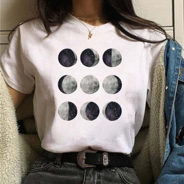 Print Casual Moon and Outdoor T Shirt Designs for Women