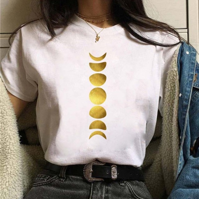 Print Casual Moon and Outdoor T Shirt Designs for Women