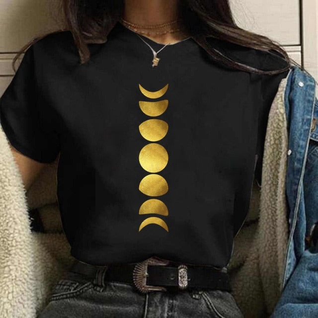 Print Casual Moon and Outdoor T Shirt Designs for Women