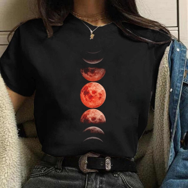 Print Casual Moon and Outdoor T Shirt Designs for Women