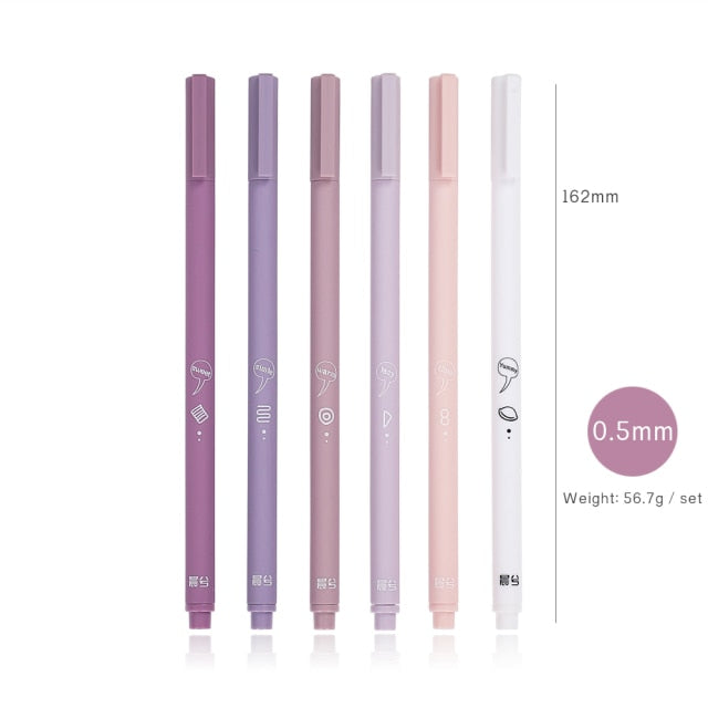 JIANWU 6pcs/set Gel Pens