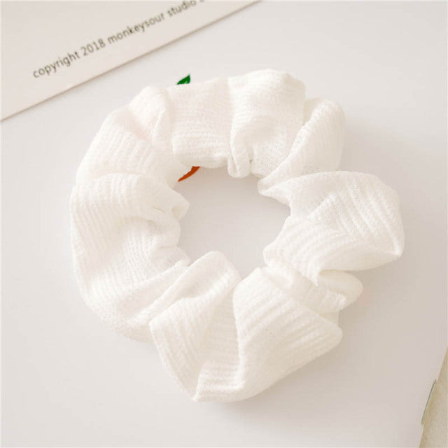 Silk Scrunchie Elastic Handmade 1PC Satin Silk Solid Color
