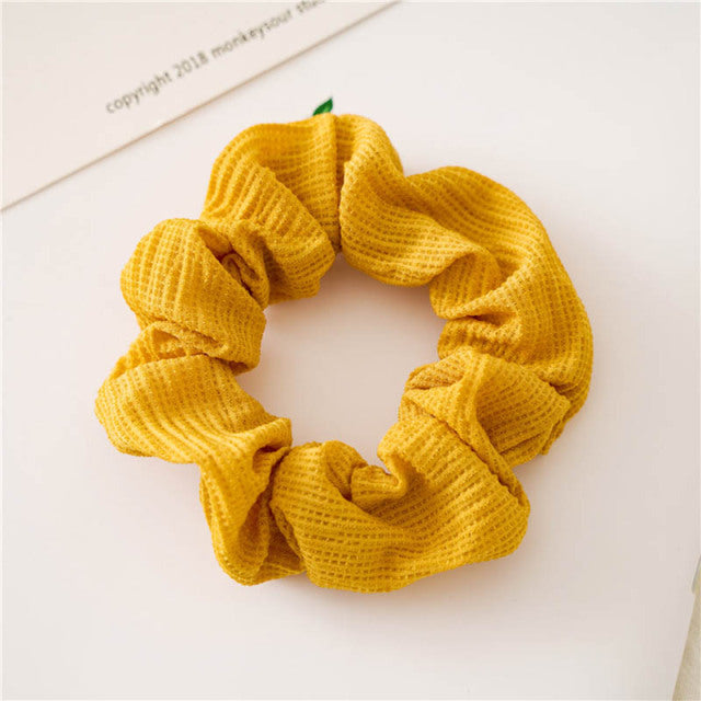 Silk Scrunchie Elastic Handmade 1PC Satin Silk Solid Color