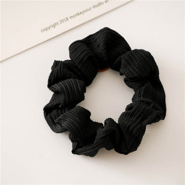 Silk Scrunchie Elastic Handmade 1PC Satin Silk Solid Color
