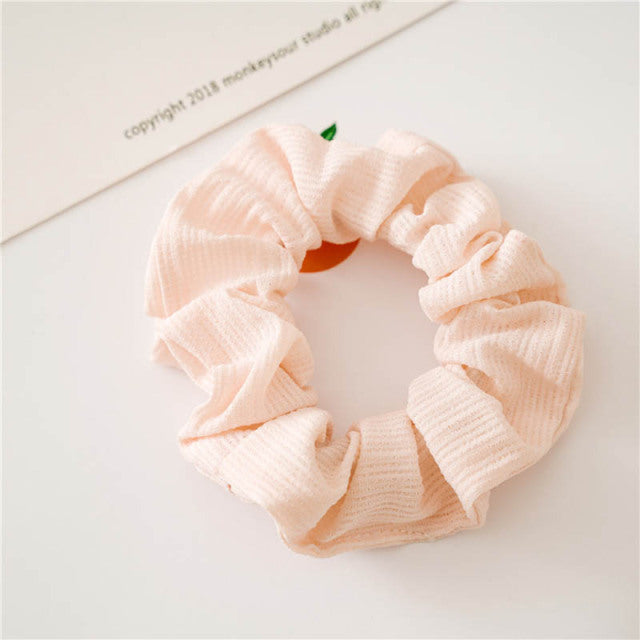 Silk Scrunchie Elastic Handmade 1PC Satin Silk Solid Color