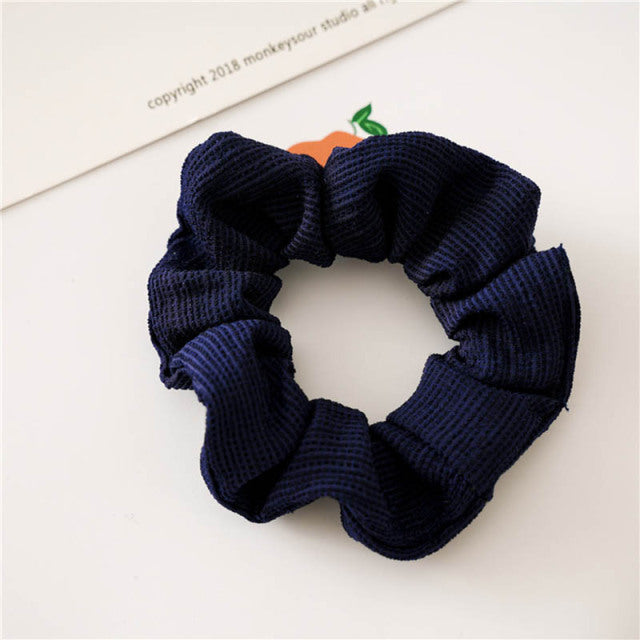 Silk Scrunchie Elastic Handmade 1PC Satin Silk Solid Color
