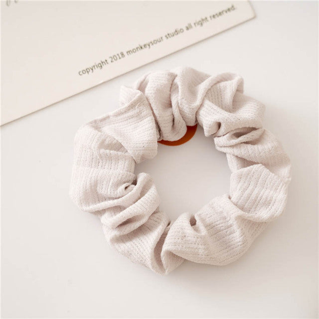 Silk Scrunchie Elastic Handmade 1PC Satin Silk Solid Color