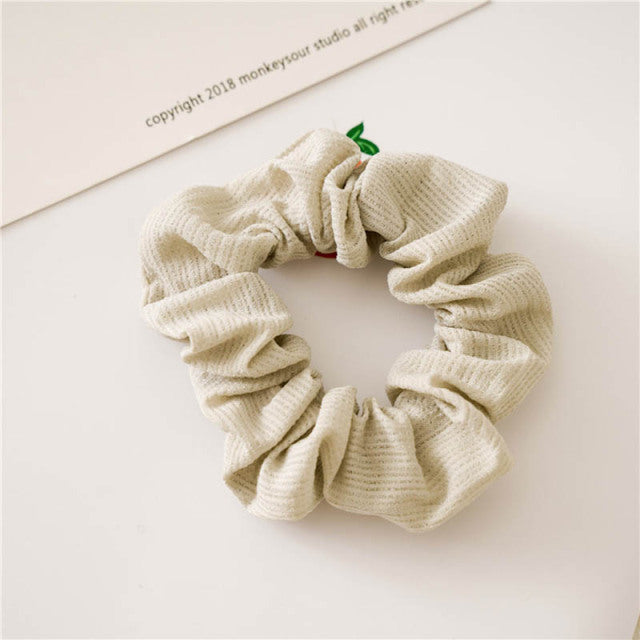 Silk Scrunchie Elastic Handmade 1PC Satin Silk Solid Color