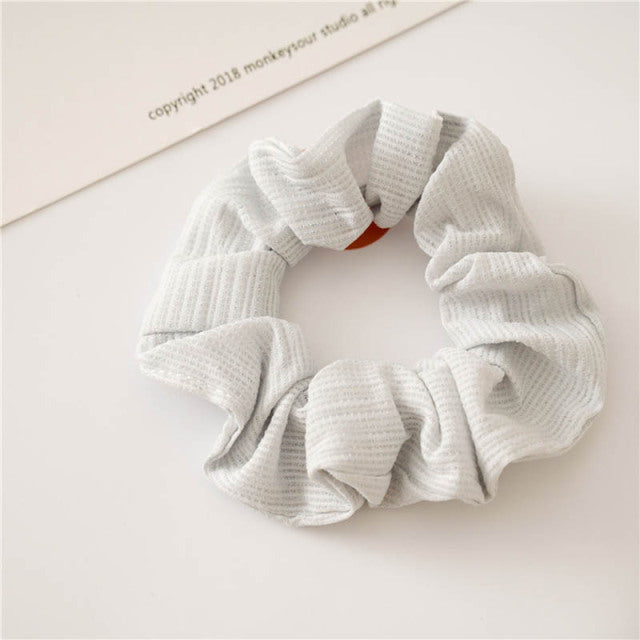 Silk Scrunchie Elastic Handmade 1PC Satin Silk Solid Color