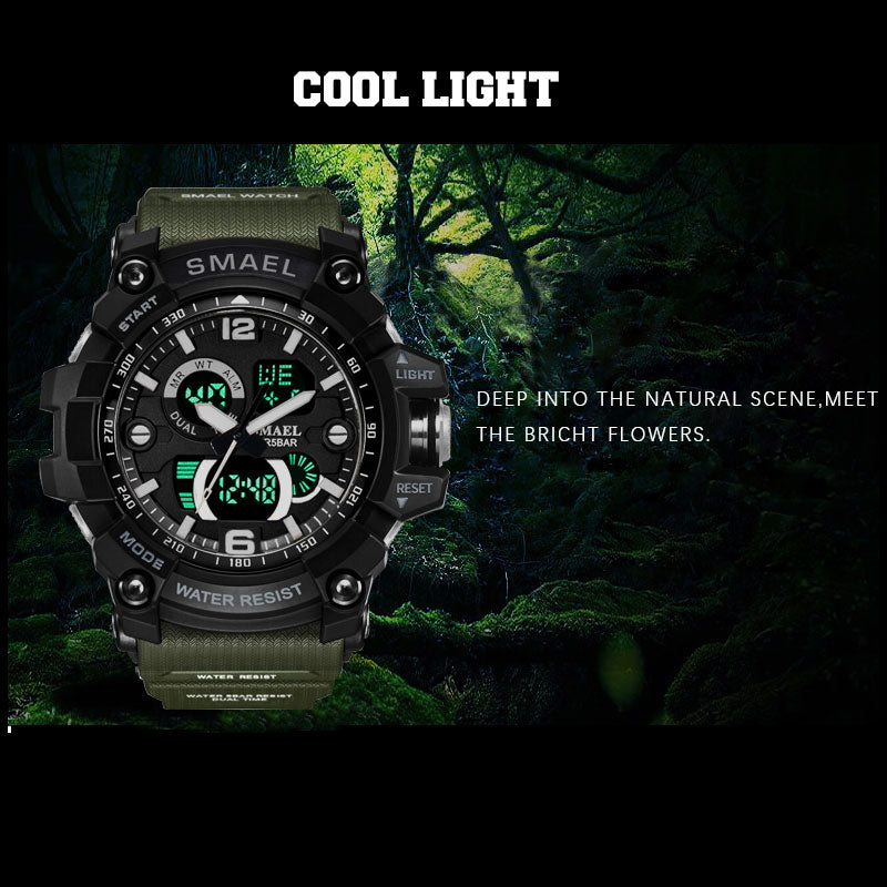 SMAEL Men 50m Waterproof  LED Quartz Digital Sports Watches