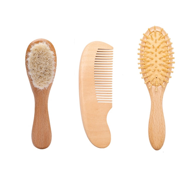 Natural Wooden Soft Hair Brush for NewBorn